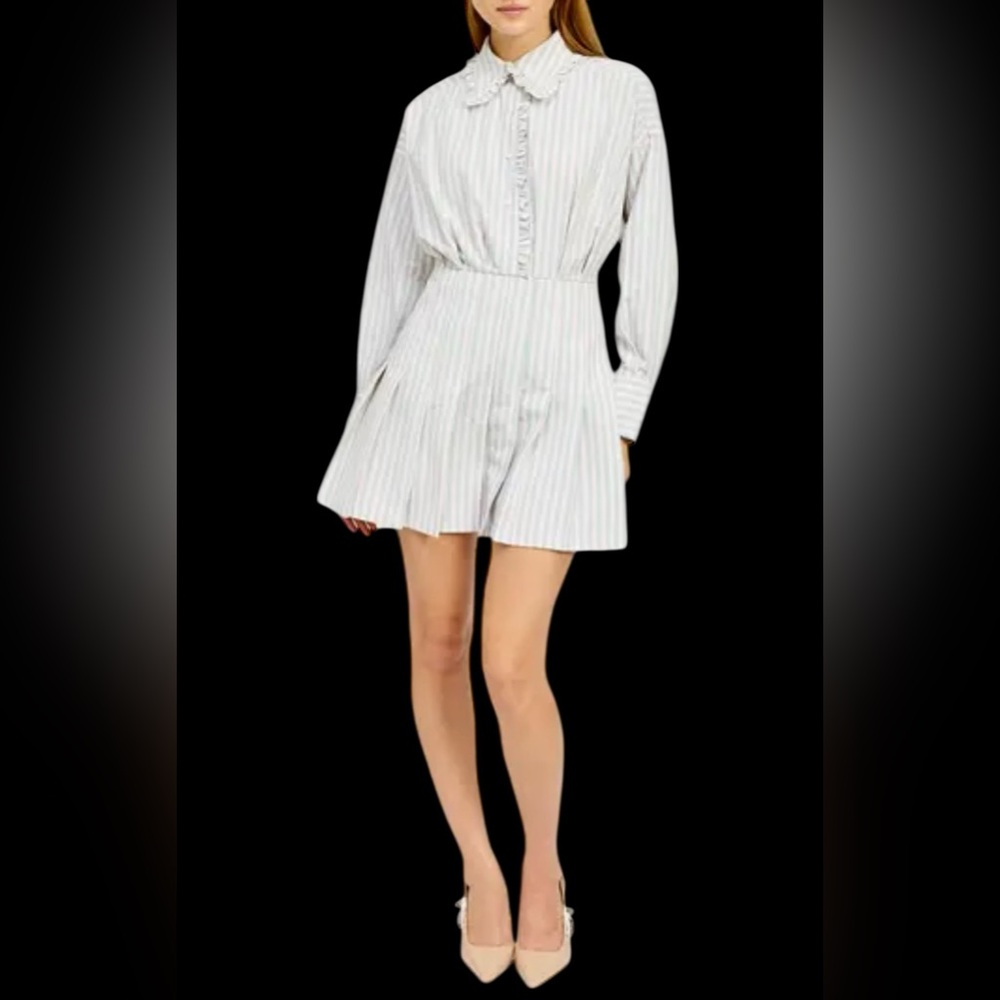En Saison‎ Haisley stripe mini dress preppy coquette sz L